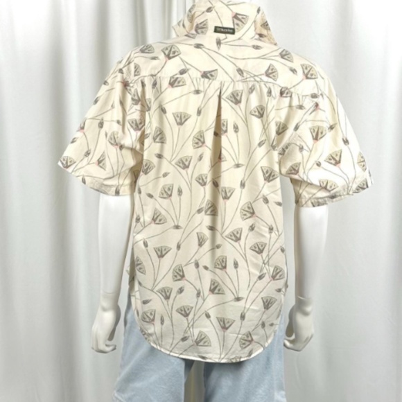 Vintage 1980’s ‘Outback Red’ Leafy Plant Printed Collared Button Down Blouse • M - Picture 10 of 10